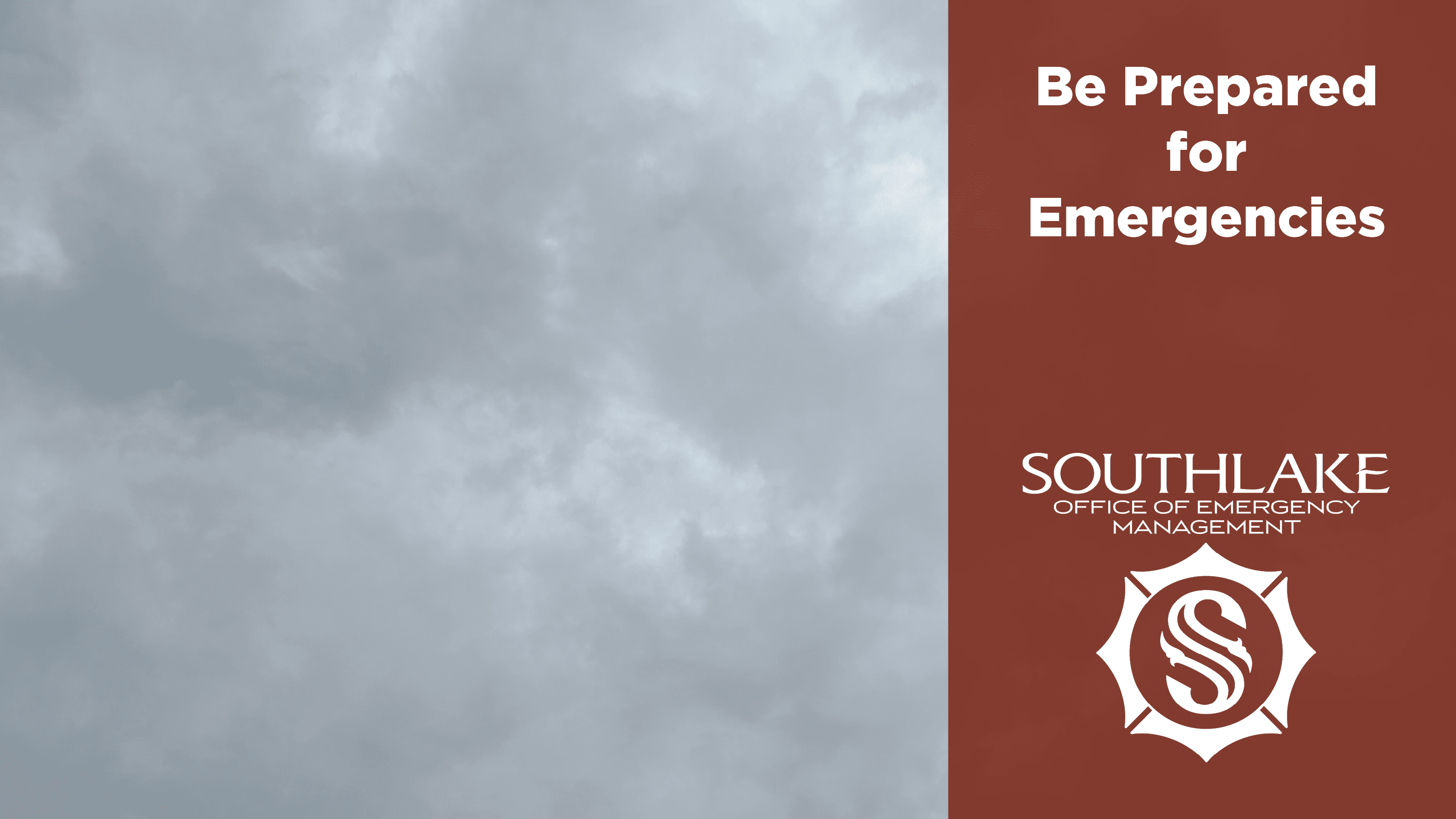 Be Prepared for Emergencies with photo of clouds