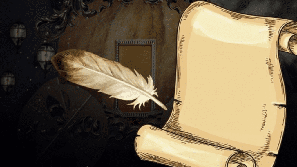 Image of a scroll and feather pen