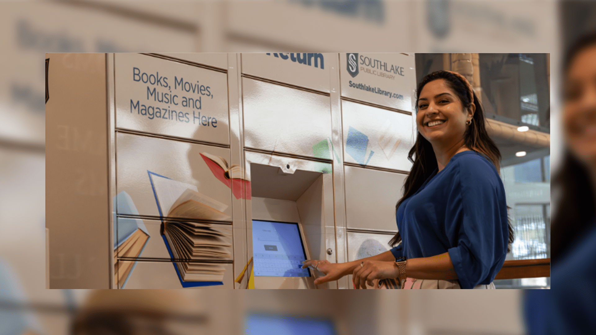 Image of a woman using the Library Locker