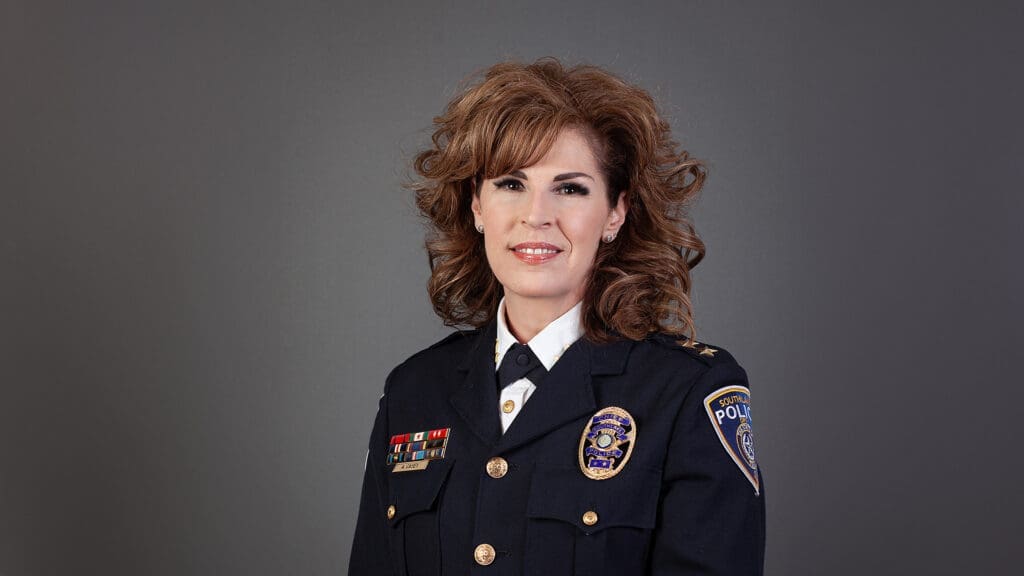 Image shows Police Chief Ashleigh Casey