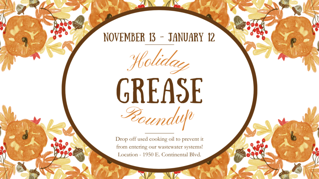 Photo showing information for an upcoming holiday grease roundup.