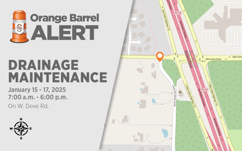 Map indicating where roadwork is occurring