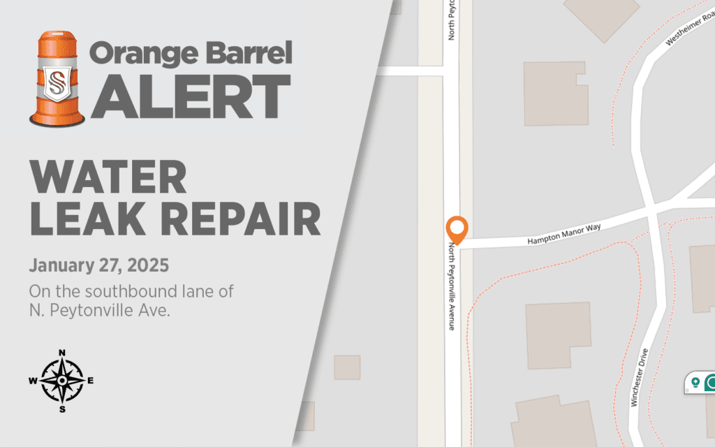 Map of the city indicating where roadwork is occurring