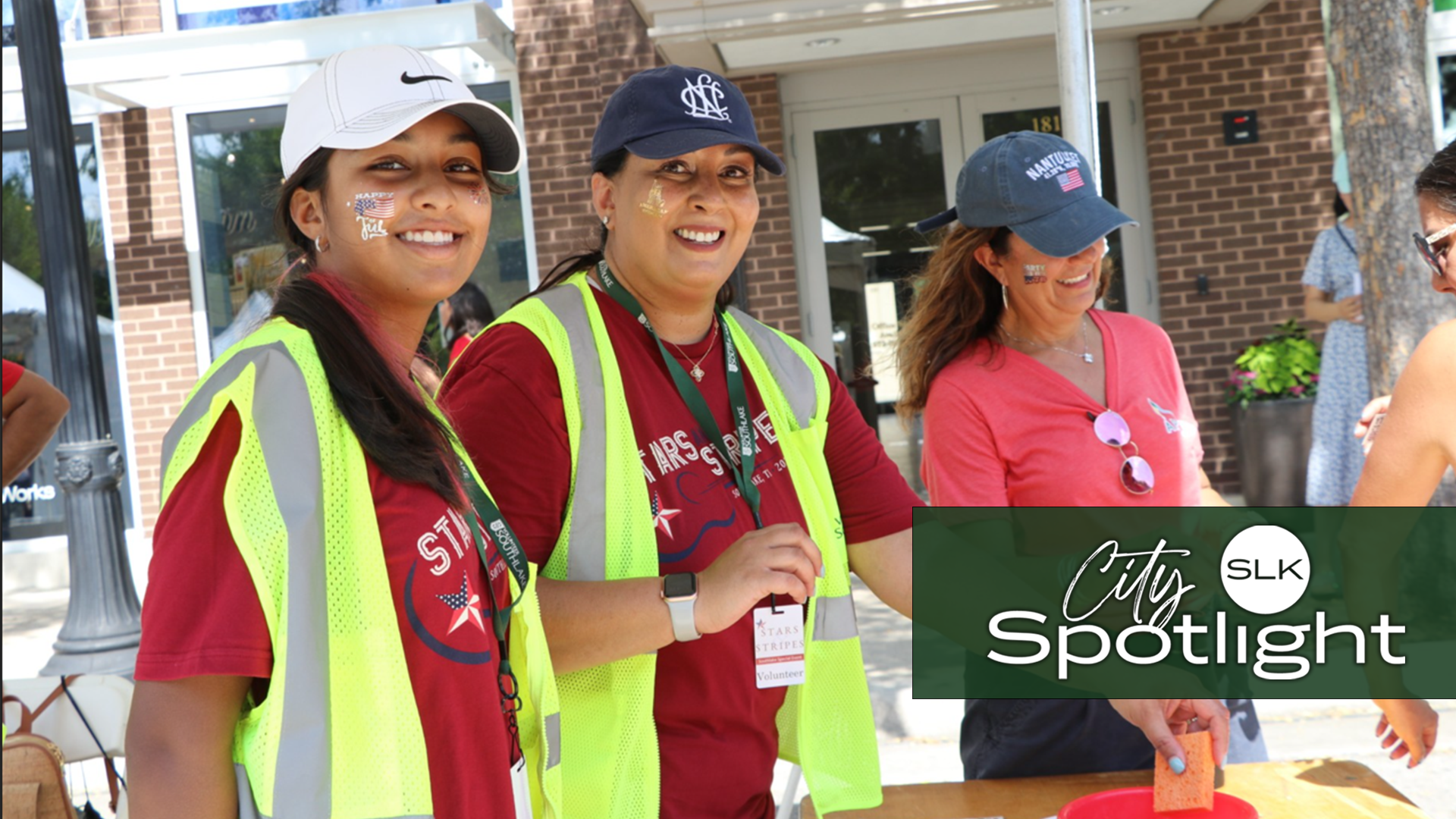 A picture of a daughter and mother from National Charity League at a Stars and Stripes event.
