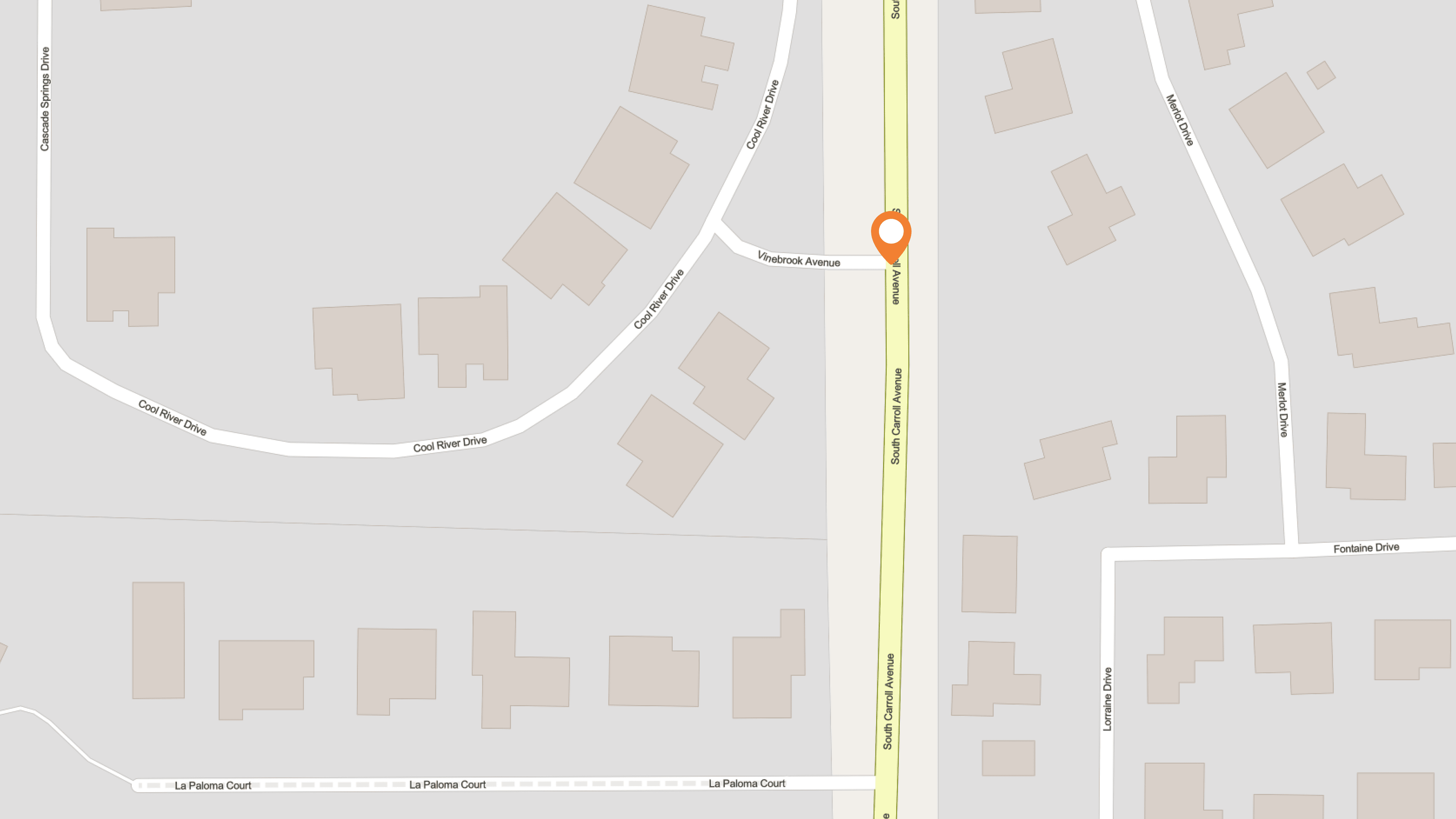A map shows a neighborhood with streets including North Cochise Avenue, La Paloma Court, Gold Star Drive, and Barbara Avenue. Buildings and houses are visible along the roads, and an orange location marker is placed on North Cochise Avenue.