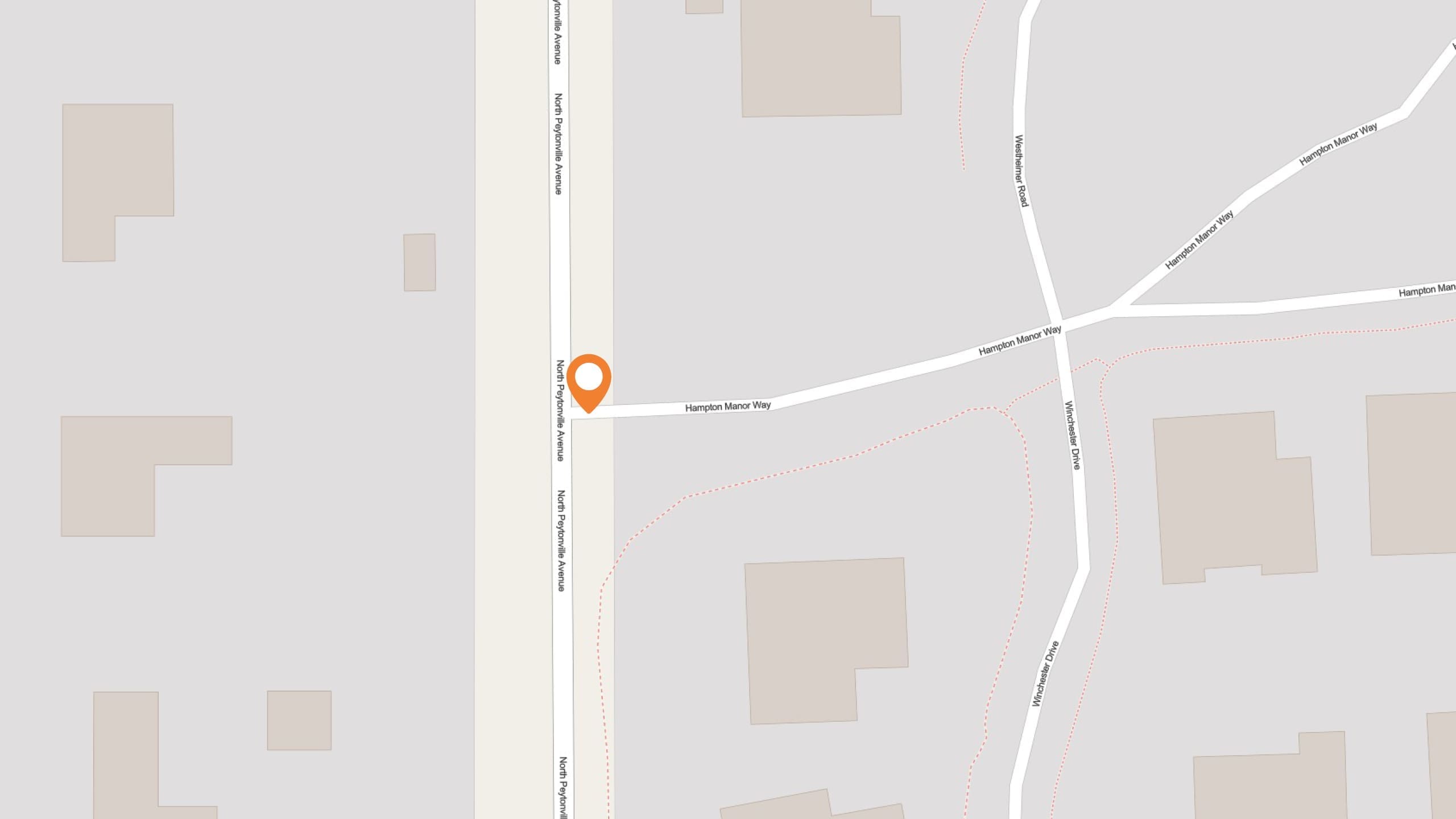 A map shows an intersection of Hampden-Sydney Road and Hampden Tavern Way, marked with an orange location pin. Several nearby buildings and roads are also visible.